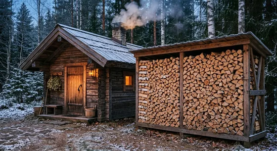 Укладка дров в Севастополе, улица Северная, 15